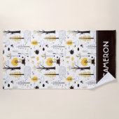 かわいいゴールデン・ウッズのシーンパターン ビーチタオル (正面)