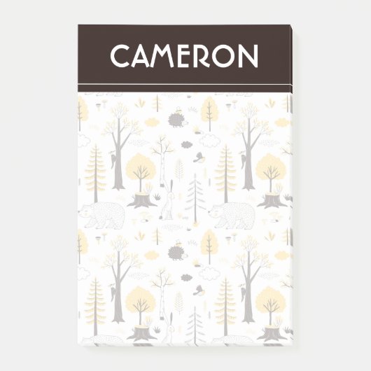 かわいいゴールデン・ウッズのシーンパターン ポストイット (正面)