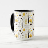 かわいいゴールデン・ウッズのシーンパターン マグカップ (正面左)