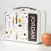 かわいいゴールデン・ウッズのシーンパターン メタルランチボックス (インサイチュ)