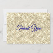 かわいいゴールドの偽のグリッター サンキューカード (正面)