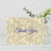 かわいいゴールドの偽のグリッター サンキューカード (スタンド正面)