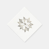 かわいいゴールド ポインセチア ナプキン スタンダードカクテルナプキン (角)