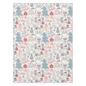 かわいいサお洒落ンタクリスマスの木型ピンク テーブルクロス (正面)