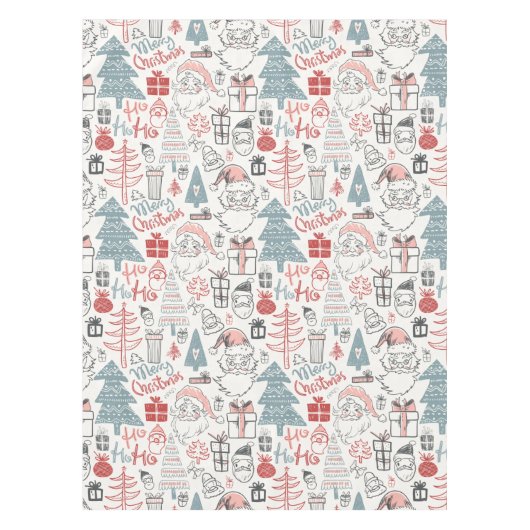 かわいいサお洒落ンタクリスマスの木型ピンク テーブルクロス (正面)