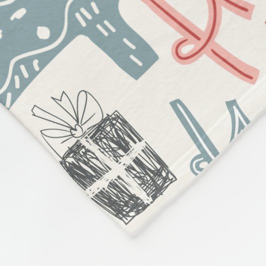 かわいいサお洒落ンタクリスマスの木型ピンク フリースブランケット (角)