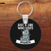 かわいいサイが大好きな少女 キーホルダー (正面)