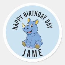 かわいいサイの誕生日 名前 ステッカー - 名前入れ