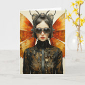 かわいいサイエンスフィクションバグレディすべての行事 カード (黄色い花)