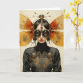 かわいいサイエンスフィクションバグレディすべての行事 カード (黄色い花)