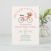 かわいいサイクリストのサファリアドベンチャーベビーシャワー 招待状 (スタンド正面)