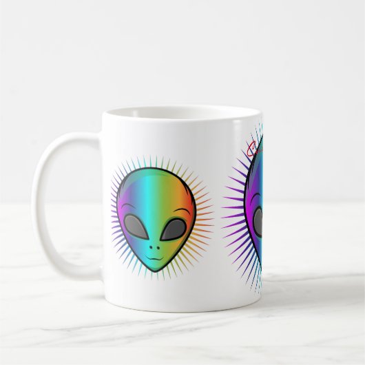かわいいサイケデリックエイリアンヘッドサンダー_コーブ コーヒーマグカップ (左)