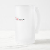 かわいいサイコブラックアロー赤いハート フロストグラスビールジョッキ (正面右)