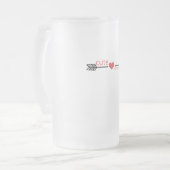 かわいいサイコブラックアロー赤いハート フロストグラスビールジョッキ (正面左)