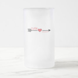 かわいいサイコブラックアロー赤いハート フロストグラスビールジョッキ