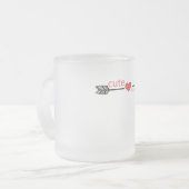 かわいいサイコブラックアロー赤いハート フロストグラスマグカップ (正面左)