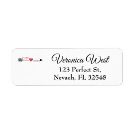 かわいいサイコブラックアロー赤いハート ラベル