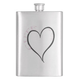 かわいいサイコブラックハートピンクフォント フラスク