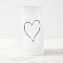 かわいいサイコブラックハートピンクフォント フロストグラスビールジョッキ