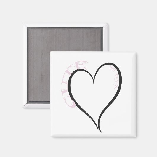 かわいいサイコブラックハートピンクフォント マグネット (正面/裏面)