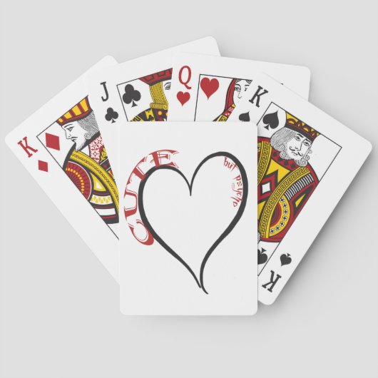 かわいいサイコブラックハートレッドフォント トランプ (裏面)