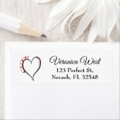 かわいいサイコブラックハートレッドフォント ラベル (インサイチュ)