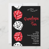 かわいいサイコロゲーム 子供の誕生日パーティー 招待状 (正面)