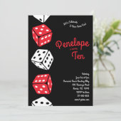 かわいいサイコロゲーム 子供の誕生日パーティー 招待状 (スタンド正面)