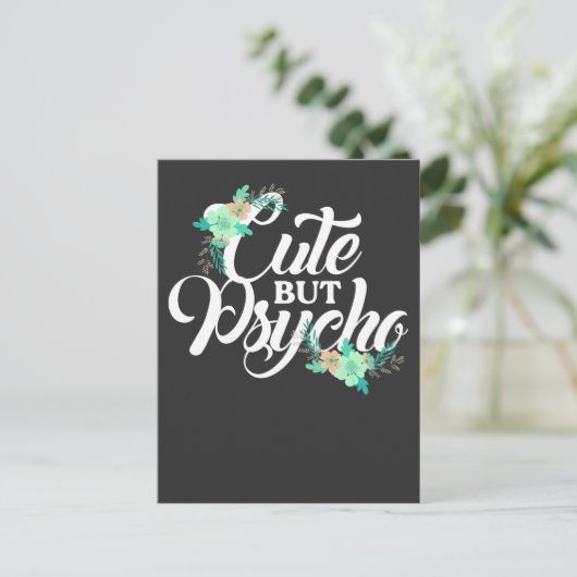 かわいいサイコ皮肉ガールフェミニスト ポストカード (スタンド正面)