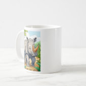 かわいいサイ漫画 – ステッカースタイルベビー コーヒーマグカップ (正面左)