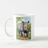 かわいいサイ漫画 – ステッカースタイルベビー コーヒーマグカップ (左)