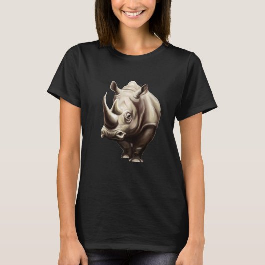 かわいいサイ & Rhino 1 Tシャツ (正面)