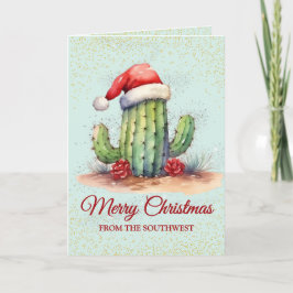 かわいいサウスウェストデザートカクタスのクリスマスカード シーズンカード
