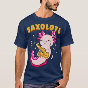 かわいいサキソロトルかわいいサキソフォンアキソロトルギフトジャズP Tシャツ