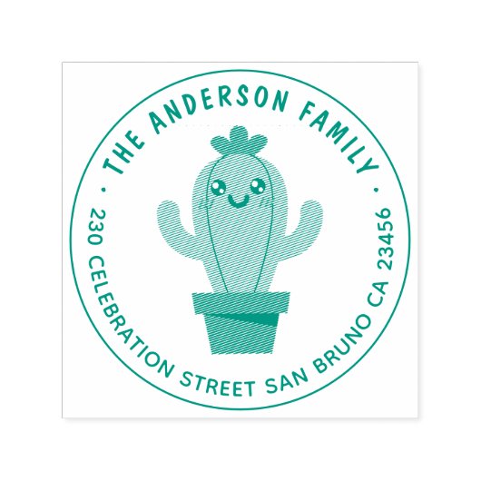 かわいいサクカスタムスファミリー名&差出人住所 セルフインキングスタンプ (デザイン)