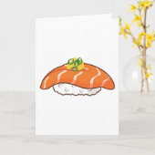 かわいいサケすし – かわいいグルメ カード (黄色い花)