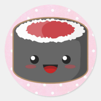 かわいいサケ転が ラウンドシール