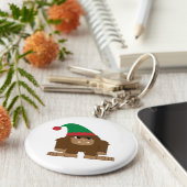 かわいいサスカッチクリスマス小妖精や小人 キーホルダー (側面)