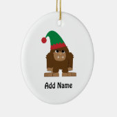 かわいいサスカッチクリスマス小妖精や小人 セラミックオーナメント (右)