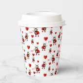 かわいいサソリグモ、ハート＆ジョイ テキスト ホワイト 紙コップ (裏面)