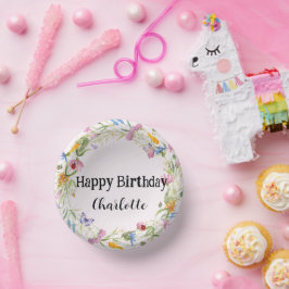 かわいいサソリチョウハチマキの花の田園パターン ペーパーボウル