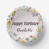 かわいいサソリチョウハチマキの花の田園パターン ペーパーボウル (正面)