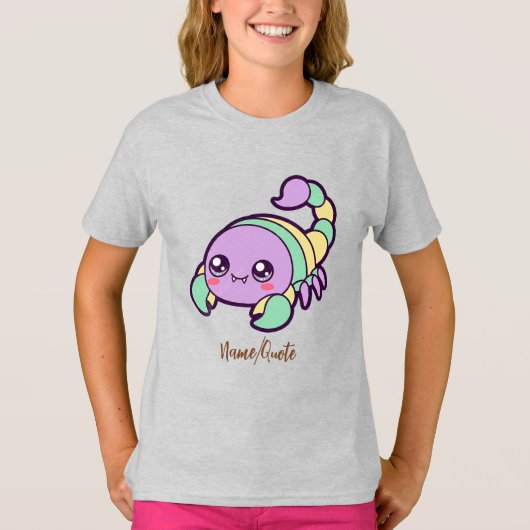 かわいいサソリ かわいいパステル カートゥーン Tシャツ (正面)