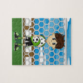 かわいいサッカーの男の子のジグソーパズル ジグソーパズル (横)