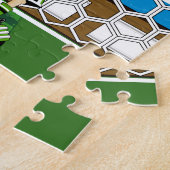 かわいいサッカーの男の子のジグソーパズル ジグソーパズル (側面)