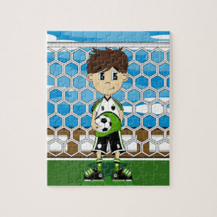 かわいいサッカーの男の子のジグソーパズル ジグソーパズル