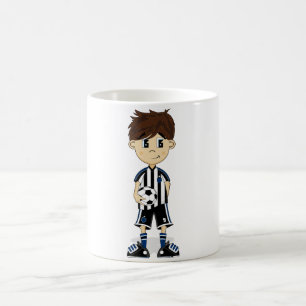 かわいいサッカーの男の子のマグ コーヒーマグカップ