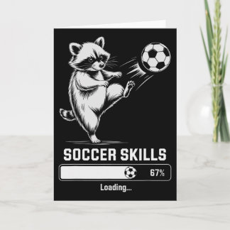かわいいサッカーアライグマスキルズローディングスコアコーチ婦人 カード