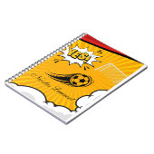 かわいいサッカーカスタム黄色スパイラル写真ノートブック ノートブック (左側)