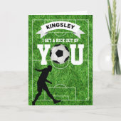 かわいいサッカーサッカーのバレンタインデー カード (正面)